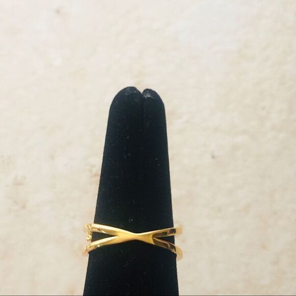 Rainbow Crossover Band Crystal Baguette Eternity Ring NWT - Picture 6 of 6